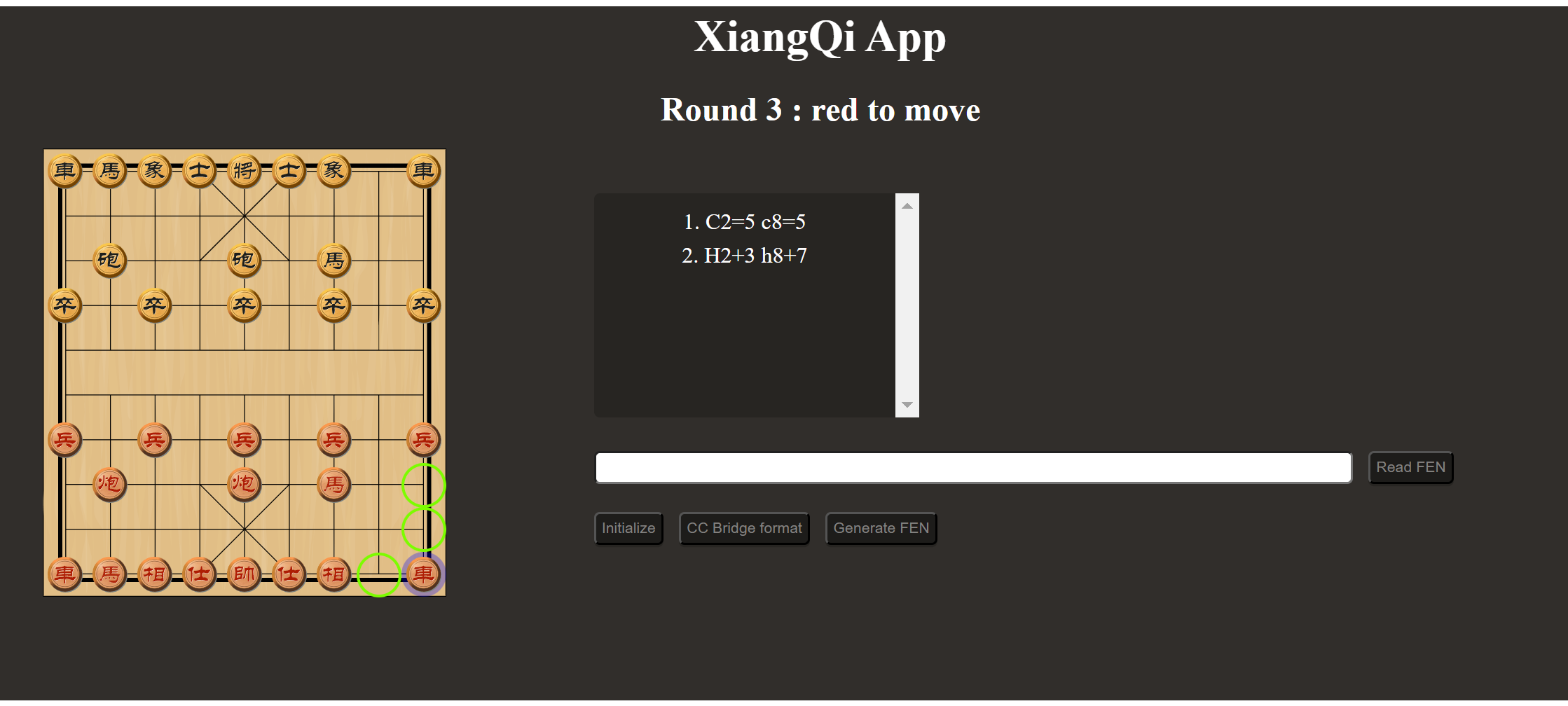 demo of the xiangqi-app